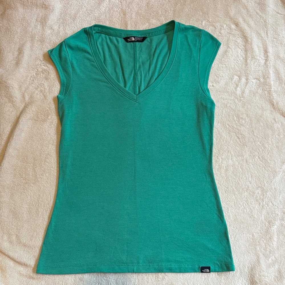 The North Face Teal V-Neck Women's Top